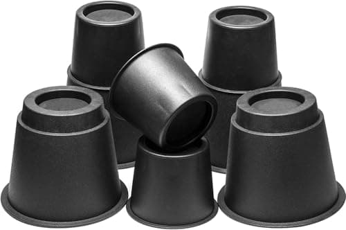 NKPOPHETE 8 inch Bed Risers Adjustable Furniture Risers - Heavy Duty Non-Slip Lift Supports for Beds/Couches/Sofas, Durable Round Design with Creates Storage Space (6 Pack Black, 3/5/8 inch Round) - Thumbnail 4