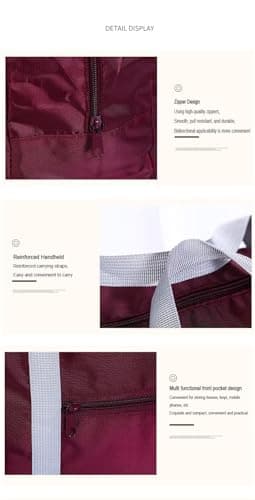 Large Capacity Travel Bag,Oxford Storage Bag, Clothing Storage Bag, Home and Travel, Multifunctional Sports Shoulder Bag (Magenta, Large) - Thumbnail 4