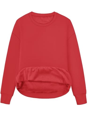 STOLKISS Women Long Sleeve Fleece Lined Sweatshirts Casual Crew Neck Cute Pullover Tops Fall Fashion Soft Thicken Sweatshirt - Image 1