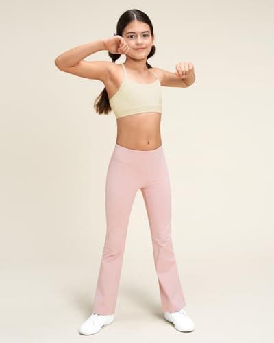 Stelle Girls Sports Bra Training Bra Spaghetti Strap Y Back Bra Yoga Crop Top for Teens Kids(Creme,S) - Thumbnail 5