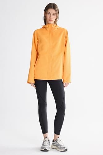 Orolay Women's Lightweight Outdoor Jacket Hooded Packable Softshell Raincoat Travel Water-repellent Breathable Hiking Windbreaker Orange Large - Thumbnail 5