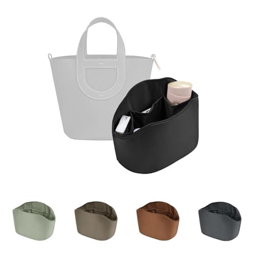 Purse Organizer Insert for In The Loop 18/23, Satin Bag Organizer Compatible with Hermes Bags, Lightweight Women Purse Essentials, Soft Touch Inner Liner with Multiple Pockets(Black, Loop 18) - Image 1
