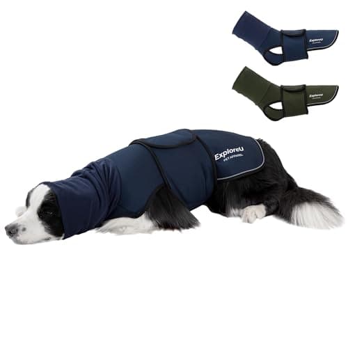 ExploreU Dog Anxiety Vest Skin-Friendly Thunder for Dogs, Dog Calming Shirt for Thunder, Fireworks, Vet Visits and Separation - Keep Pet Calm Without Medicine (Blue, M) - Image 1