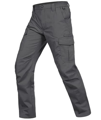 Zoofly Cargo Pants for Men Elastic Waist Ripstop Mens Cargo Work Pants Construction Work Pants for Men Durable Grey 44W*32L - Image 1