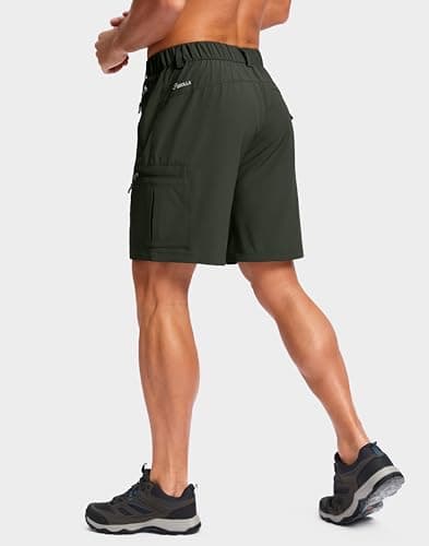 Pudolla Men's Hiking Cargo Shorts Lightweight 7" Travel Casual Shorts for Men Golf Work Outdoor with 5 Zipper Pockets(Army Green 3X-Large) - Thumbnail 2