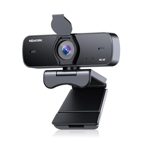 NEWORK 4K Webcam for PC with Stable Auto Focus, Smooth Video, 2 Noise-Cancelling Microphones, USB Plug & Play, Ideal for Online Teaching, Meetings, and Remote Communication - Image 1
