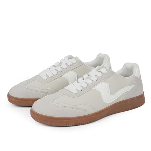 Tigeridea Womens Sneakers Comfortable Casual Shoes for Women Lace up Slip on Grey Tennis Shoes Women's Fashion Sneakers Size 7 - Thumbnail 4