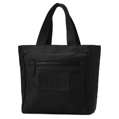 Urban Totes Black Crossbody Tote Bags for Women - Black Tote Bag with Interior Zipper Pocket, Expandable Top, Lightweight and Stackable - Aesthetic Tote Bag Stylish and Functional For Any Occasion - Image 1