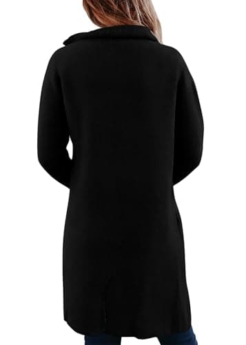 KIRUNDO Cardigan Sweaters for Women 2026 Fall Open Front Knit Sweater Jackets Business Casual Long Coatigan Winter Clothing(Black, X-Large) - Thumbnail 2