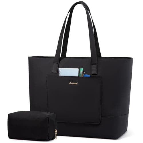 LOVEVOOK Tote Bag for Women, Work Tote with Laptop Compartment for Nurse Travel Commuter, Gym Tote Purse with Yoga Mat Strap - Image 1