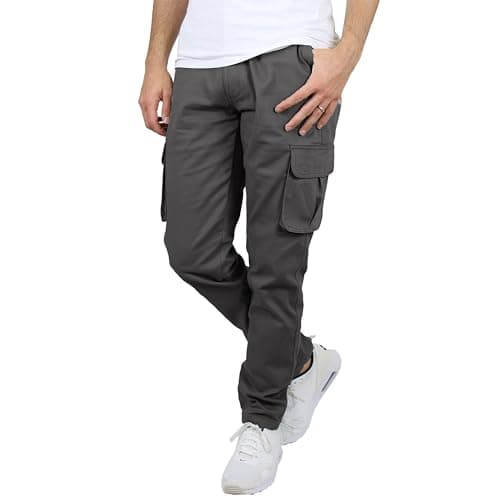 Blu Rock Cargo Pants for Men 3-Pack Flex Stretch Utility Trousers Durable Work Outdoor Wear Mens Cargo Pants 31 Inch Inseam - Thumbnail 2