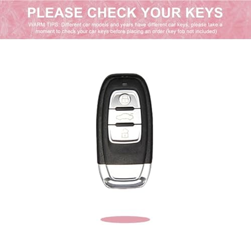 XUPEIXUN for Audi Key Fob Cover with Keychain, Pink TPU Key Case Protection Shell Compatible with AUD A4 A5 A6 A7 A8 Q5 Q7 S3 S4 S5 S6 S7 S8 SQ5 RS5 RS7 Bling Car Accessories - Thumbnail 3