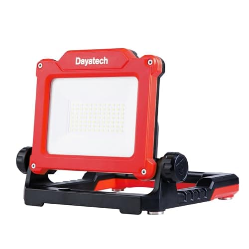 DAYATECH 20W 3000LM Cordless LED Work Light, Compatible with Dewalt, Milwaukee and Makita 18-21 V Battery, Foldable Magnetic Base, Brightness Dimmable (Light Only/Charger Not Included) - Image 1