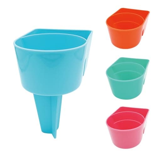 YISARSH Beach Cup Holders, Large Capacity Sand Drink CupHolders for Phones and Small Beach Accessories, Beach Trips Must Haves, Pink Orange Teal Blue(Pack of 4)