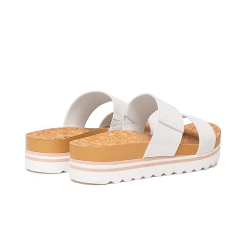 Athlefit Women's Sandals, Soft Cushion Footbed Platform Slides with Arch Support, and 2 Straps for Women (6.5,White) - Thumbnail 6