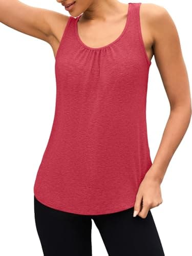 3rd hill Workout Tank Tops for Women Racerback Sleeveless Yoga Top Loose Fit Gym Shirt Running Athletic Tanks Red S - Thumbnail 4