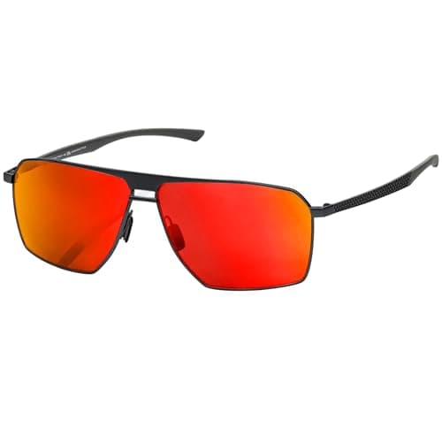 SIPLION Polarized Sunglasses for Men for Driving, UV Protection Carbon Fiber Frame Lightweight 2.0 Lenses for Fishing 8211 black/red - Image 1