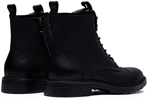 Vostey Mens Boots Motorcycle Casual Boots for Men Zipper Fashion Chukka Boots Mens(BMY8033A Black 11) - Thumbnail 6