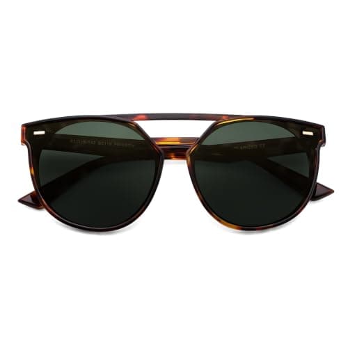 FEISEDY Women's Cat Eye Aviator Sunglasses- Polarized UV400 for Driving & Travel, Vintage Oversized Fashion B0119 Tortoise/Green - Image 1