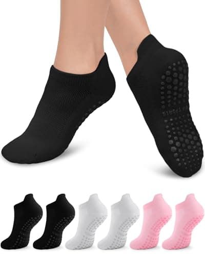 Aoliks Pilates Socks Yoga Socks with Grips for Women, Grip Athletic Socks for Pure Barre Ballet Dance Workout Hospital - Image 1