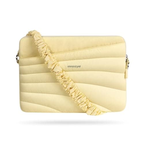 Puffy Laptop Sleeve Bag 15 16in with Detachable Strap, Protective Case for MacBook Air Pro (Yellow, 16 inch) - Image 1