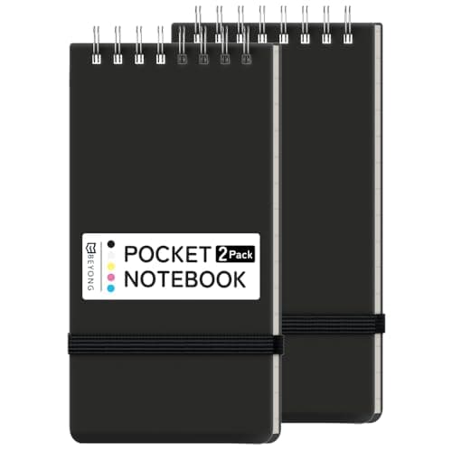 Small Pocket Notebook, Mini Notepad Spiral Notebooks Note Pads (Black, 3x5) - Image 1