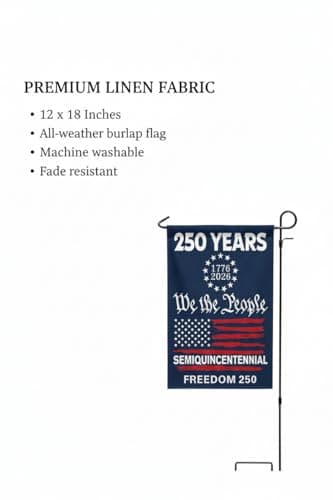 250 Anniversary USA Garden Flag,America Garden Flags For Outside,12x18'',Double Sided Flag For Outdoor Garden Decor (We the People) - Thumbnail 2