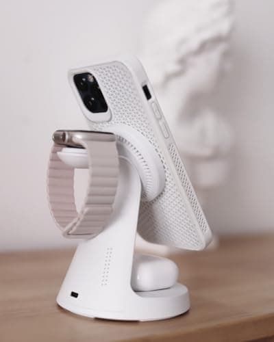 Wireless Charger Compatible with Mag-Safe,3 in 1 Charging Station for iPhone17/16/15/14/13/12 Series, Apple Watch,AirPods,15W Fast Charging (Adapter Included) - Thumbnail 6
