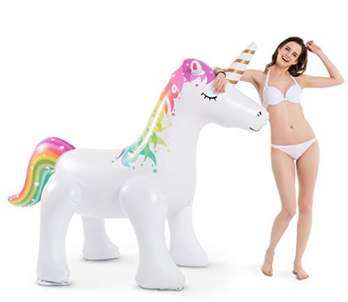 Jasonwell Unicorn Sprinkler Inflatable Water Sprinklers Outdoor Water Toys Inflatable Ginormous Unicorn Toys Yard Sprinkler for Kids (L) - Thumbnail 2