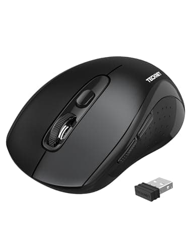 TECKNET Wireless Mouse for Laptop, 2.4G Ergonomic Optical Mouse Silent Bluetooth Mouse(BT5.0) 4000DPI Adjust, Computer Portable PC Quiet Mice with USB-A Receiver & 6 Buttons for Mac, 18 Months Battery - Image 1