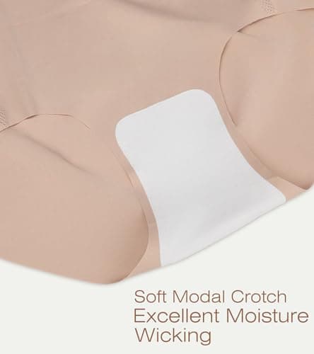 OWNFUN No Show Panties for Women Seamless Underwear No Panty Lines Mid Waisted Full Coverage Invisible Underwear for Leggings - Thumbnail 6
