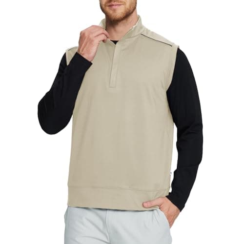 Rouen 1/4 Zip Pullover Mens Golf Vest Athletic Dry Fit Soft Casual Breathable Performance Print Golf Vests For Men - Thumbnail 3