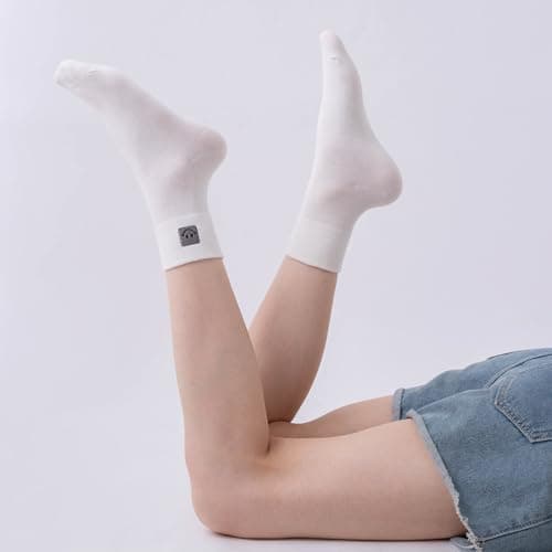 HUGSWEET Thin Soft Cotton Crew Socks for Women Ankle above Bootie Socks Gifts for Women 5-10 Pairs - Thumbnail 5