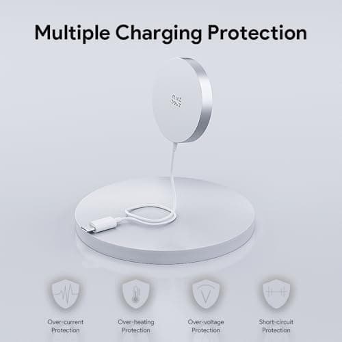 Minthouz 15W Fast Magnetic Wireless Charger, Mag Safe Charging Pad Compatible with iPhone 17 Pro Max/17 Pro/17, iPhone 16/15/14/13/12 Series, AirPods, Qi-Enabled Devices (Blue) - Thumbnail 4
