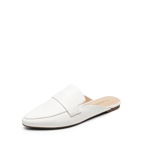 DREAM PAIRS Women's Mules - Classic Comfort,Size 5.5,White,DML212-1 - Image 1