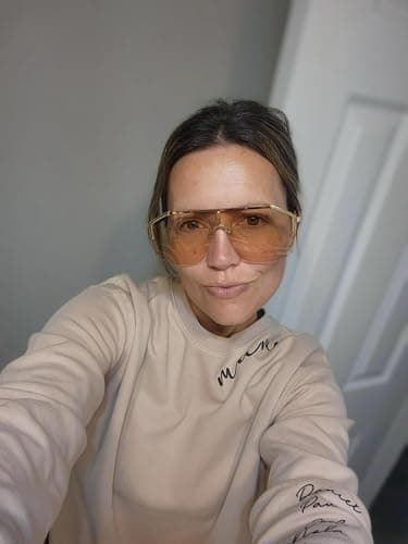 FEISEDY Classic Siamese One Piece Oversized Sunglasses Nice Rimless Stylish Retro Design for Women Men B2634 - Thumbnail 3