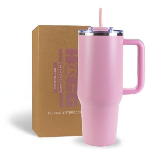 Hogg Big Swig 40 oz Tumbler with Handle and Straw - Morning Blush, 40oz Insulated Stainless Steel, Water Tumbler with Straw, Water Cup with Handle, Versatile Leak Proof Lid - Image 1