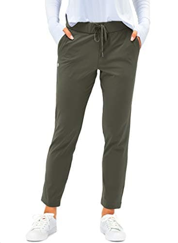 G Gradual Women's Pants with Deep Pockets 7/8 Stretch Sweatpants for Women Athletic, Golf, Lounge, Work (Olive Green, XX-Large) - Image 1