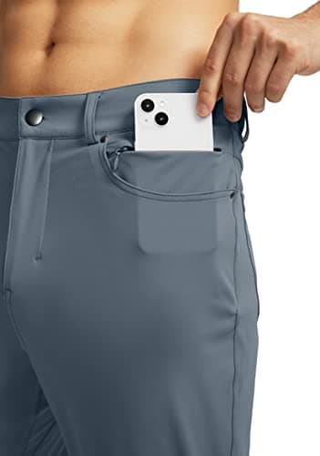 G Gradual Men's Stretch Golf Pants with 6 Pockets Slim Fit Dress Pants for Men Travel Casual Work (Dusty Blue, S) - Thumbnail 2