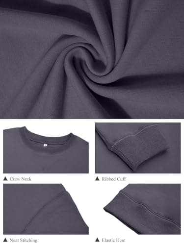 GKBK Womens Casual Long Sleeve Sweatshirt Crew Neck Crewneck T Shirt Tshirt Cute Pullover Tops Relaxed Fit Thin Soft Comfy Light Weight Loose Fit Sweater 2026 Fashion Clothes Trendy Outfits Purple M - Thumbnail 4