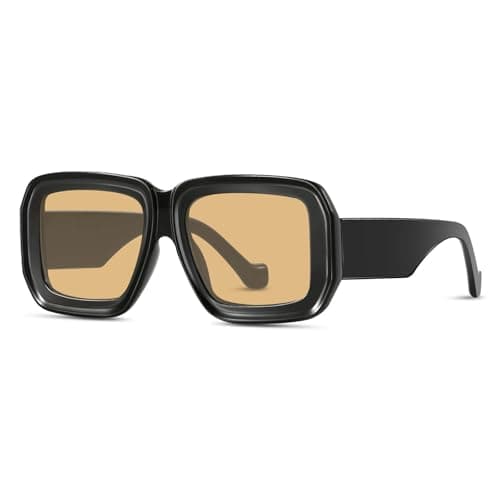 YDAOWKN Vintage Oversized Sunglasses for Women Men Retro Square Luxury Big Large Sun Glasses UV400 - Image 1