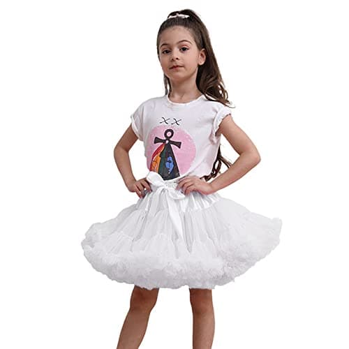 XinChangShangMao Girl's Petticoat, Baby Girls Soft Tutu Skirt Fluffy Pettiskirt Princess Ballet Dance Skirts White - Thumbnail 4