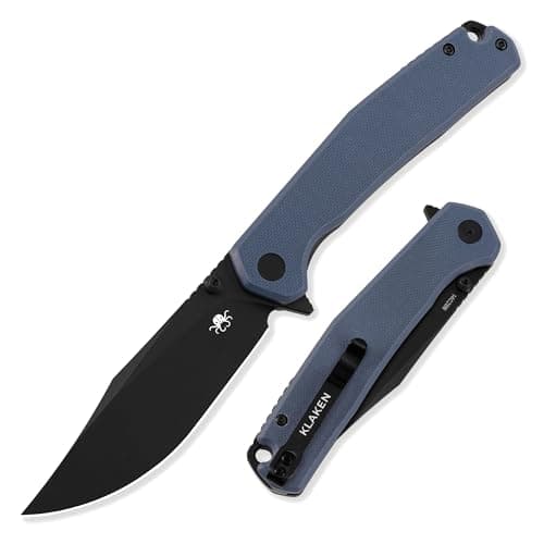 KLAKEN Pocket Knife, Swedish 14C28N Blade Pocket Folding Knife, G10 Handle Folding Pocket Knife for Camping, Hiking, Survival, Outdoor, EDC Clip Knives - Image 1