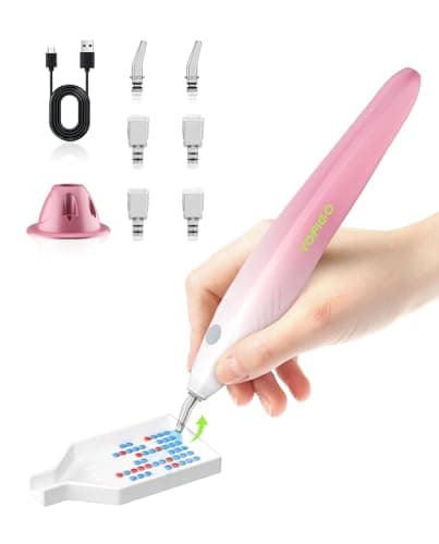 YOFIGO Electric Diamond Painting Pen,Wireless Art Pen for Diamond Painting with 3 Adjustable Suction Levels, Professional Diamond Art Pen with Magnetic Charging Base, Tool for DIY Craft(Pink) - Image 1