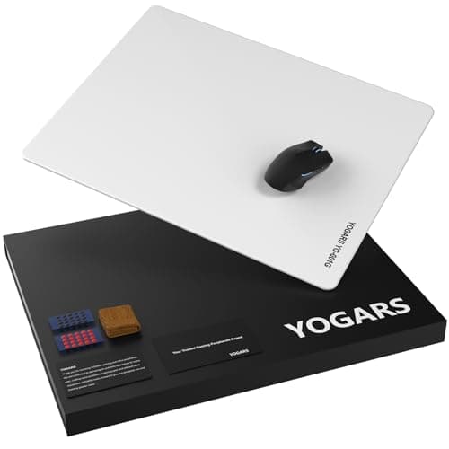 Glass Gaming Mouse Pad, Tempered Glass Mousepad for Esports, Ultra Smooth Speed & Control Surface, Low-Friction Glide, Anti-Slip Base, Easy Clean,Large Glass Mousepad for Office 19.69" x 15.74" - Image 1