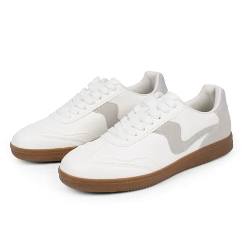 Tigeridea Women's Fashion Sneakers Comfortable Tennis Shoes Womens Casual Shoes Lace up Slip on GreyWhite Sneakers for Women Size 8 - Thumbnail 5