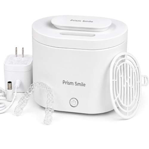 Prism Smile Ultrasonic Retainer Cleaner Machine, 42kHz Deep Cleaning Machine for Retainers, Aligners, Night Guards and Dentures, 200ml Portable Dental Appliance Cleaner, One-Touch Operation - Image 1