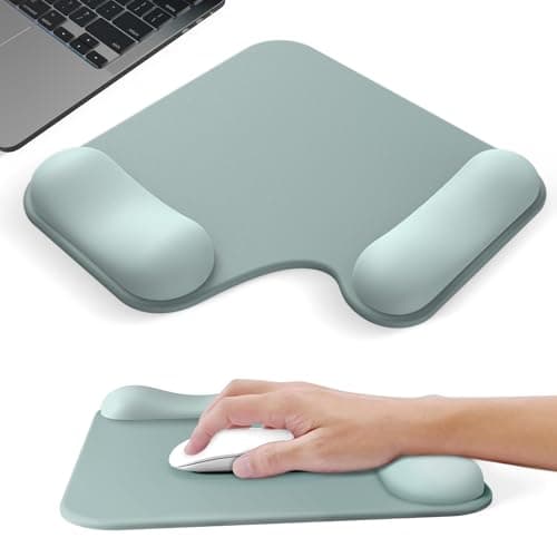 Mcapirivo Ergonomic Mouse Pad with Gel Wrist Rest (1"& 1.2" Dual Height) - Cyan Mouse Pads Compact Mousepad Desk Mat Office, Gaming & Carpal Tunnel Relief | Non-Slip Rubber Base - Image 1