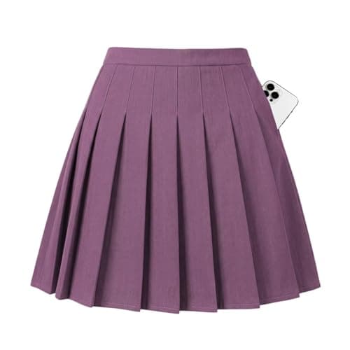 Addneo Girls School Uniform Skirts Purple Tennis Skirt Homecoming Skorts