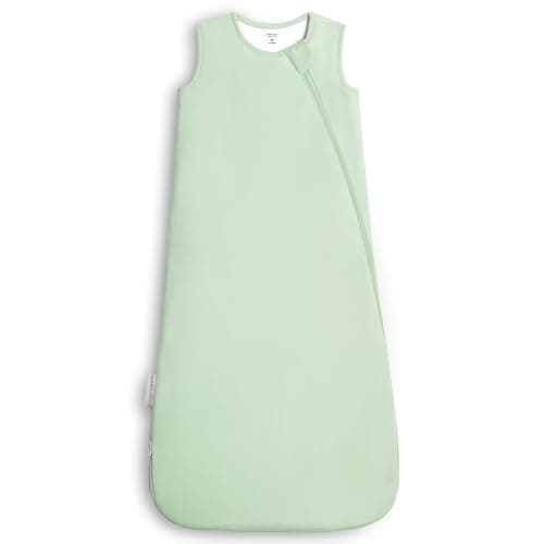 Cuddlebamboo Sleep Sack 1.0 TOG, Bamboo Viscose Baby Wearable Blanket, Sleeveless Sleep Sack 2-Way Zipper Baby Sleeping Bag, 0-3 Months (Sage)